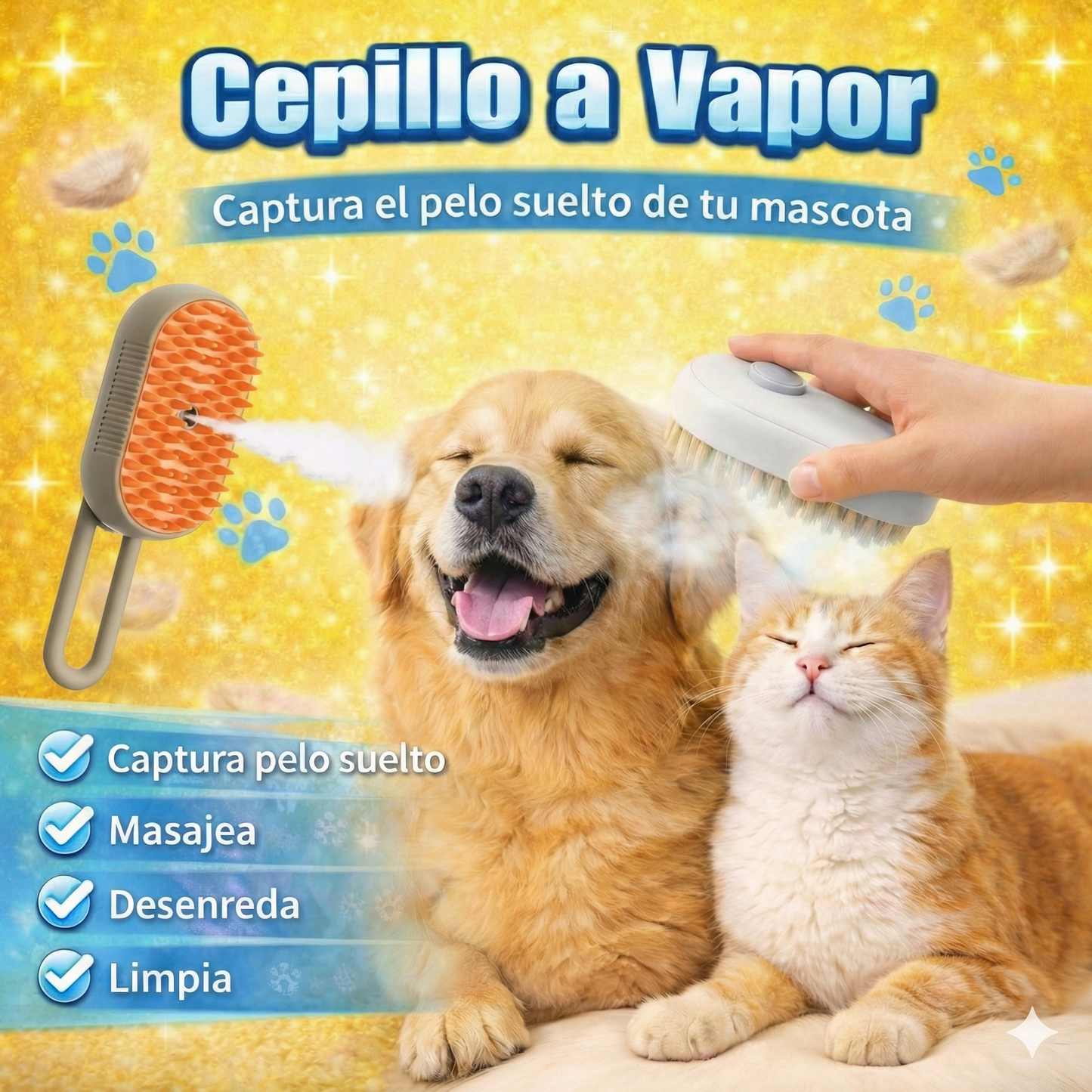 Cepillo a vapor para Mascotas
